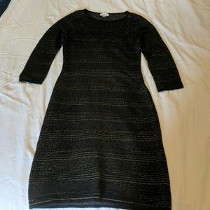 Black Metallic Sweater Dress